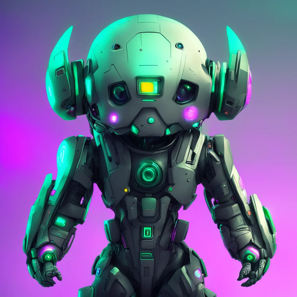 futuristic shapeshifter cute monster cyberpunk character