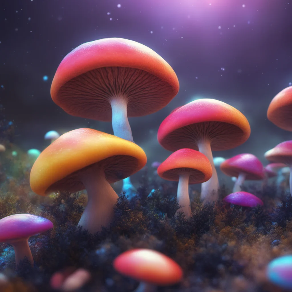 galactic mushrooms made of gas mixed colors cinematic octane HD hiperreal ar 169