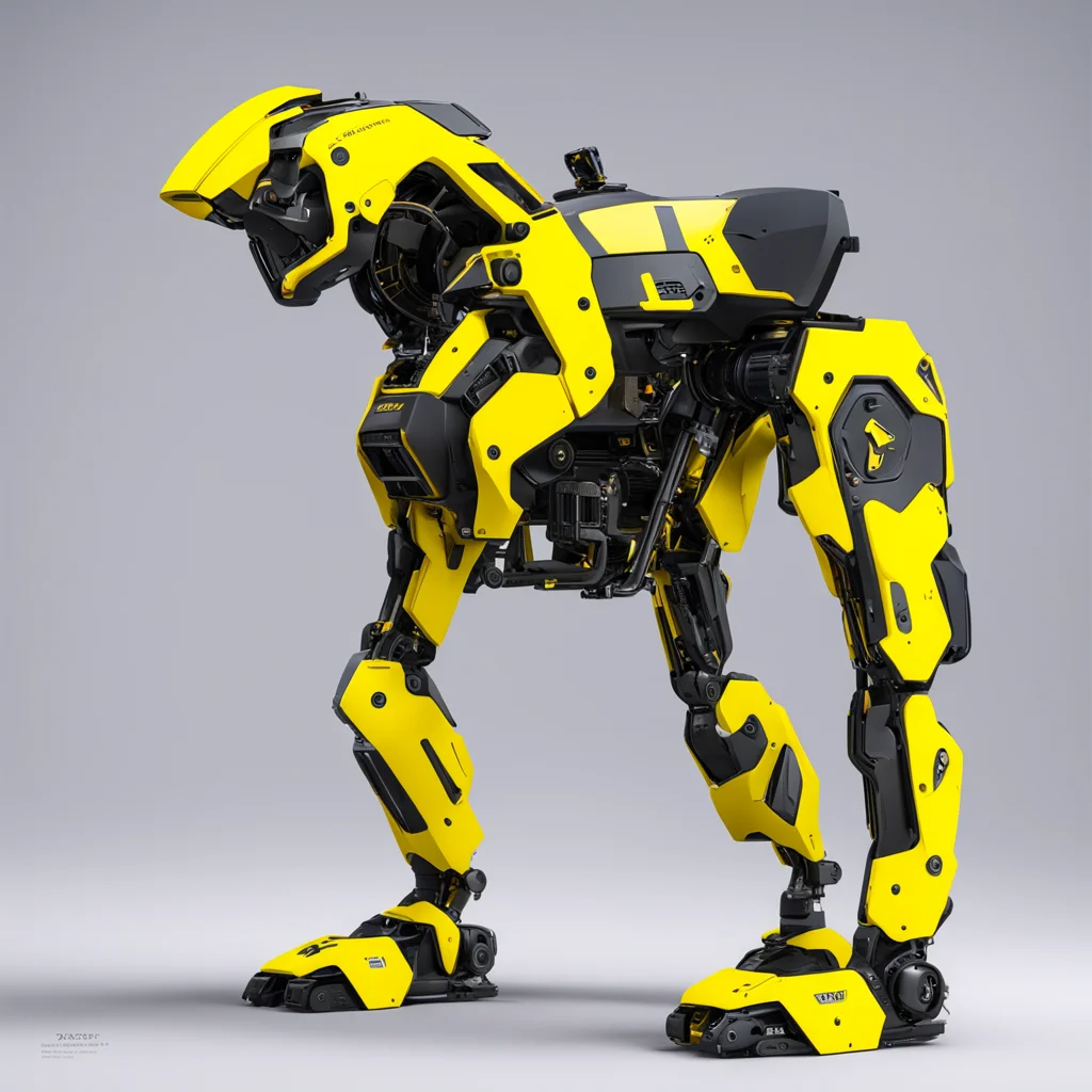 gaming pc similar to boston dynamics spot yellow robot side profile view high details photorealistic product photography