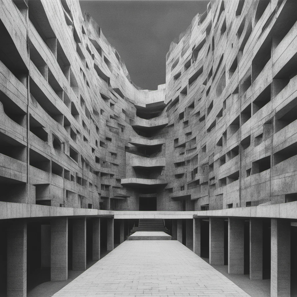 german brutalism architecture symmetrical by tsutomu nihei —h 350