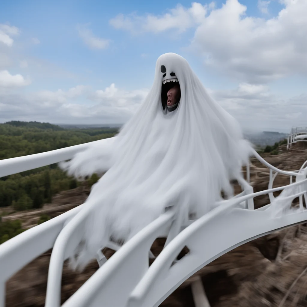 ghost riding a roller coaster