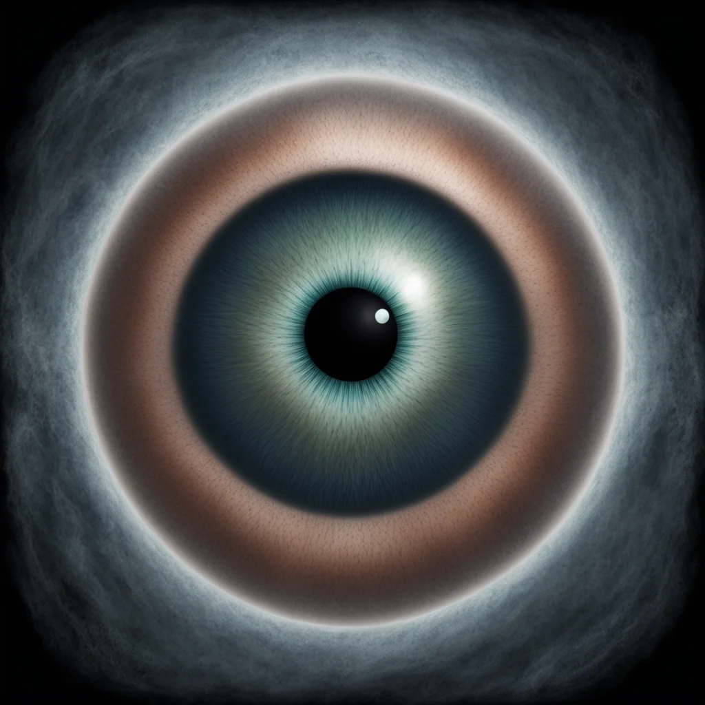 giant eyeball centered with eye illusion caustics ethereal