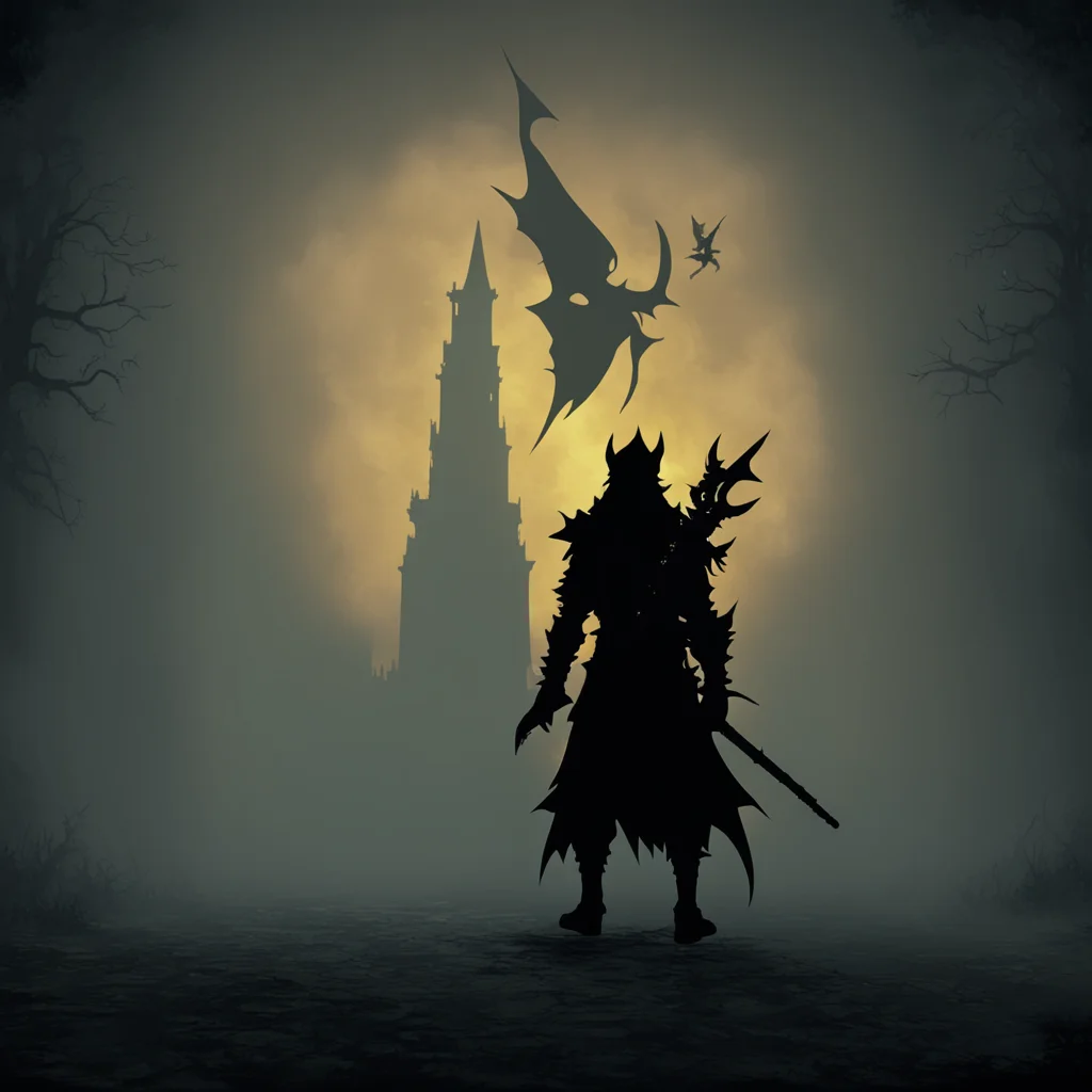 gif quality dark souls screenshot with the legendary myst screenshot and in the center is a pokemon witch silhouette