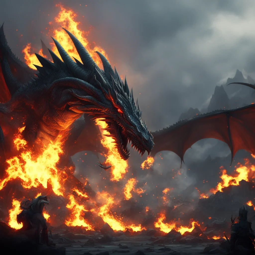 gigantic dragon scene amazing  epic cinematic fire in the background —h 1920 —w 1080