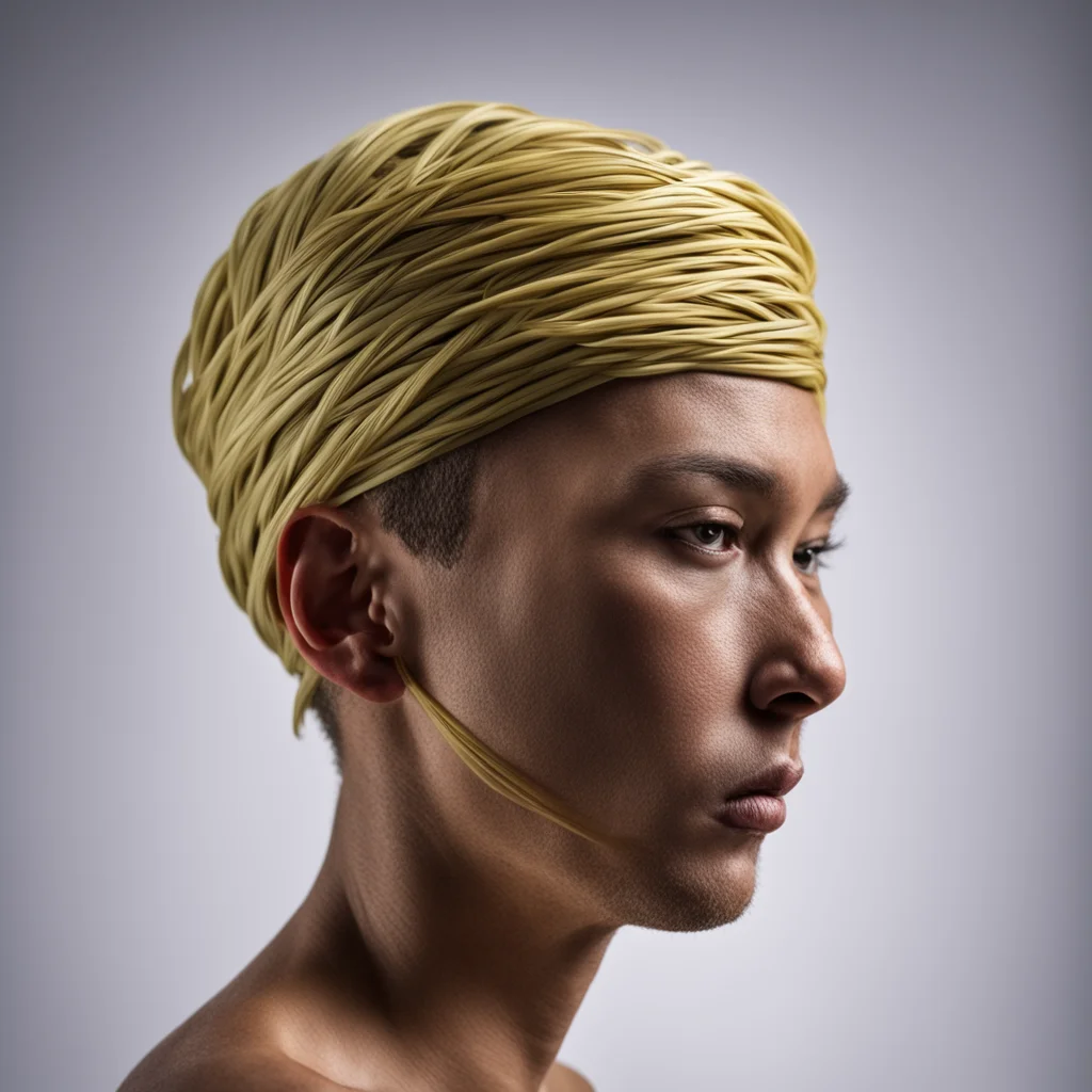 glas Head wrapped in rubber band huge dramatic light