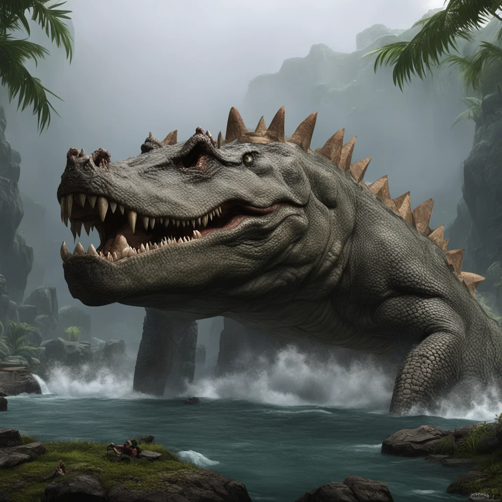 god of war 2 inspired video game environment giant crocodile enemy trending on artstation ar 169