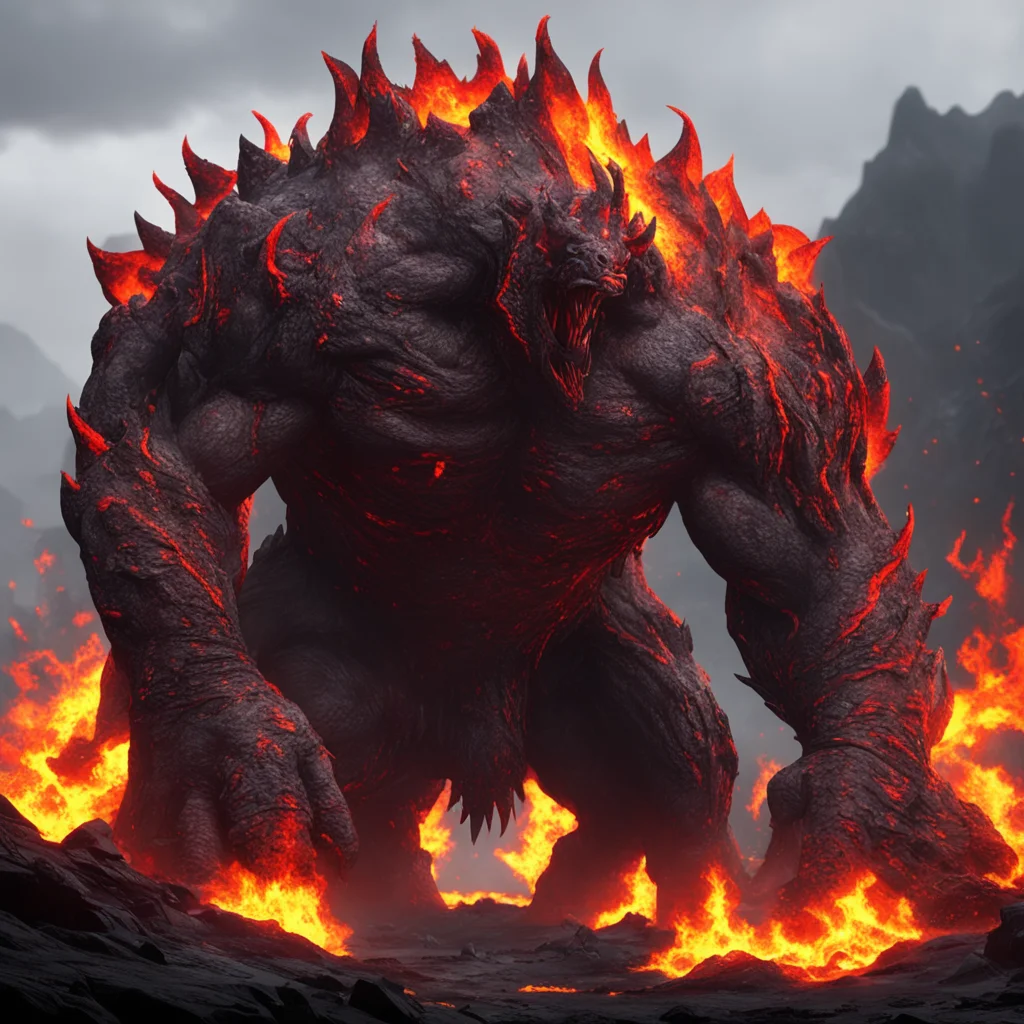god of war 2 inspired video game environment giant lava beast enemy trending on artstation ar 169