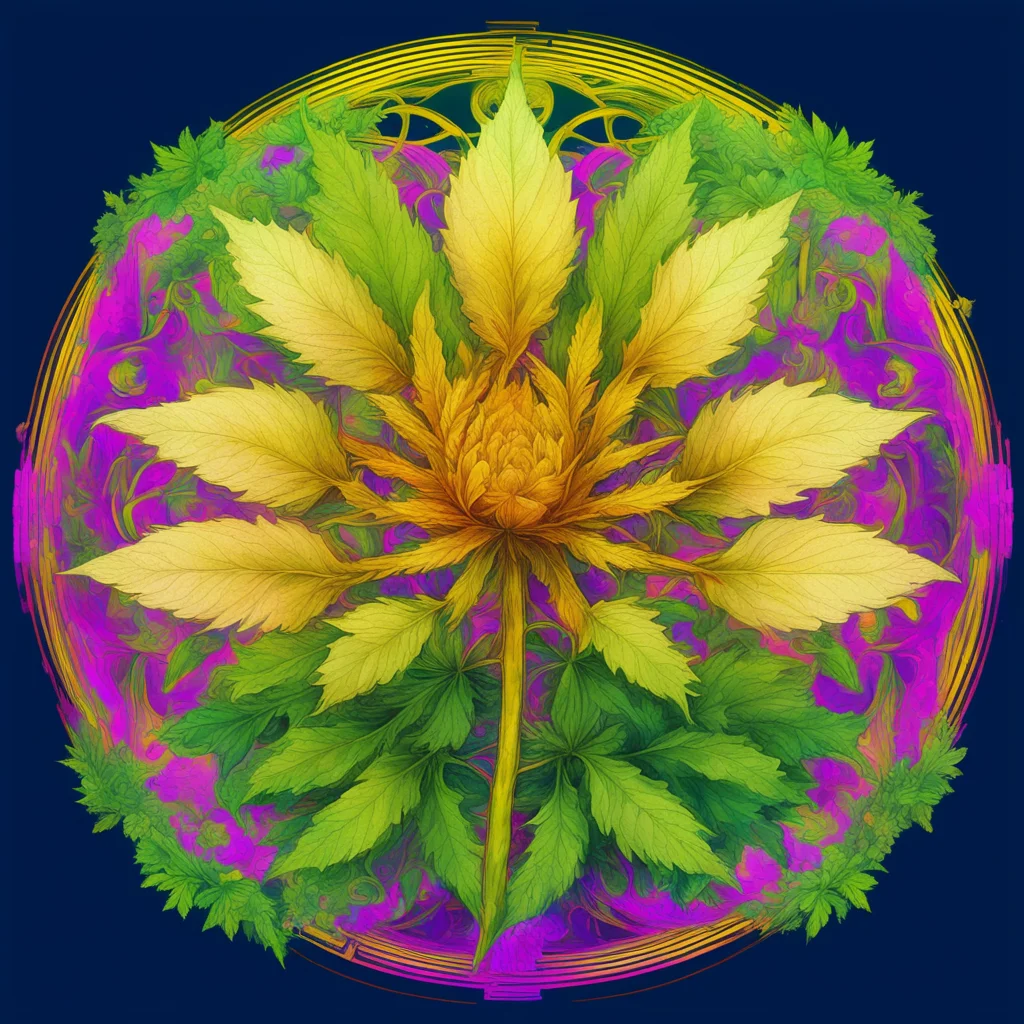 golden ratio cannabis flower  layers of glitched watercolors  by alfons mucha  wallpaper