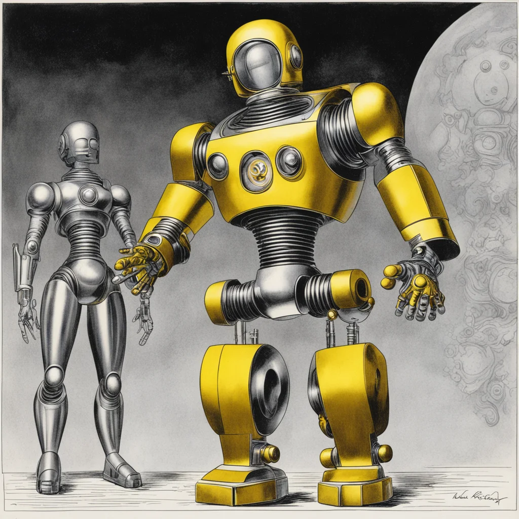 golden robot jack kirby silver age comic art circa 1965 ar 1117