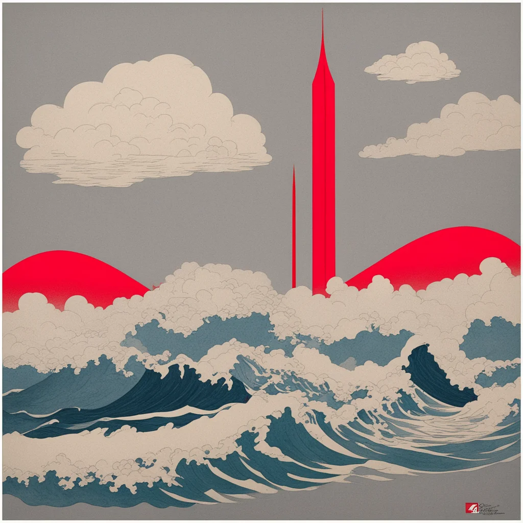 grey paper2 waves by Katsushika Hokusai2 clouds in suprematism2 Scarlet Sacred Obelisk5 h 1415 w 1024