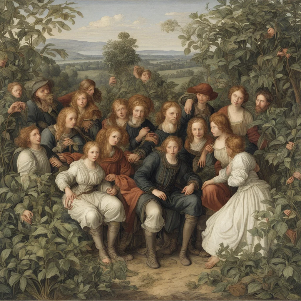 group of people in the bushes German renaissance