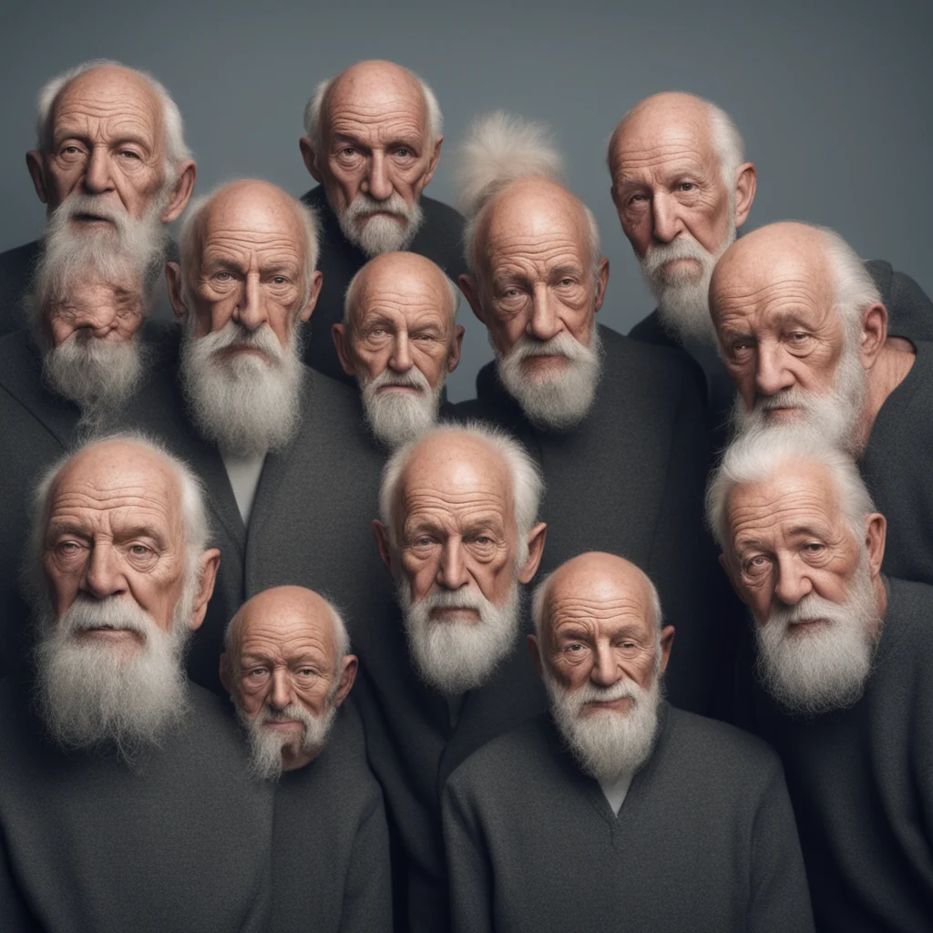 group photo of old men wearing other mens faces as masks gross hyper realism photo real high definition h 1000 w 2000