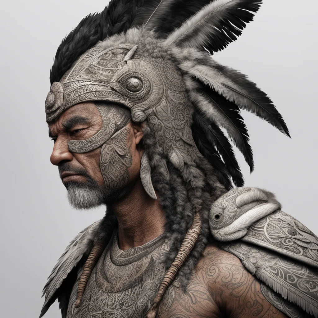 half bird and half Māori warrior cinematic high detailed
