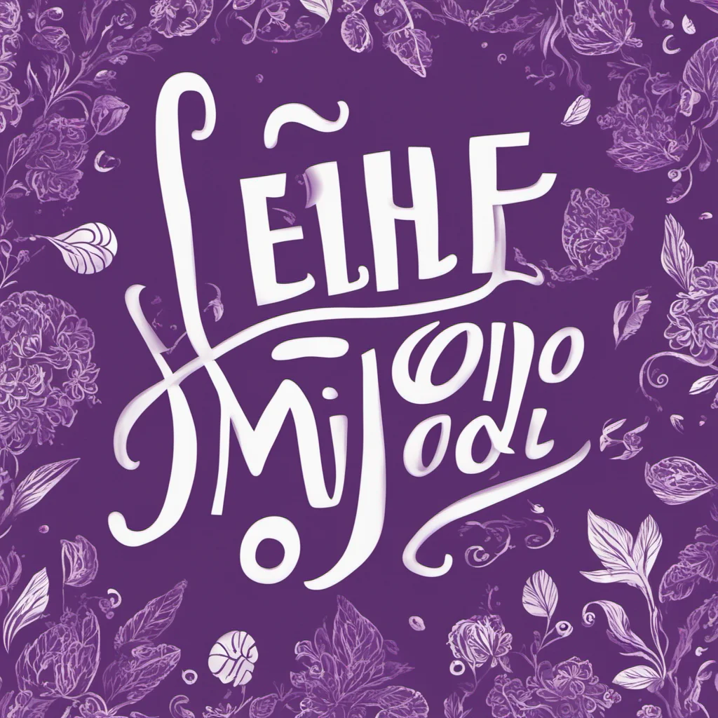 handdraw handwriting title Lettering type Le Mignon In Purple on whitebackground