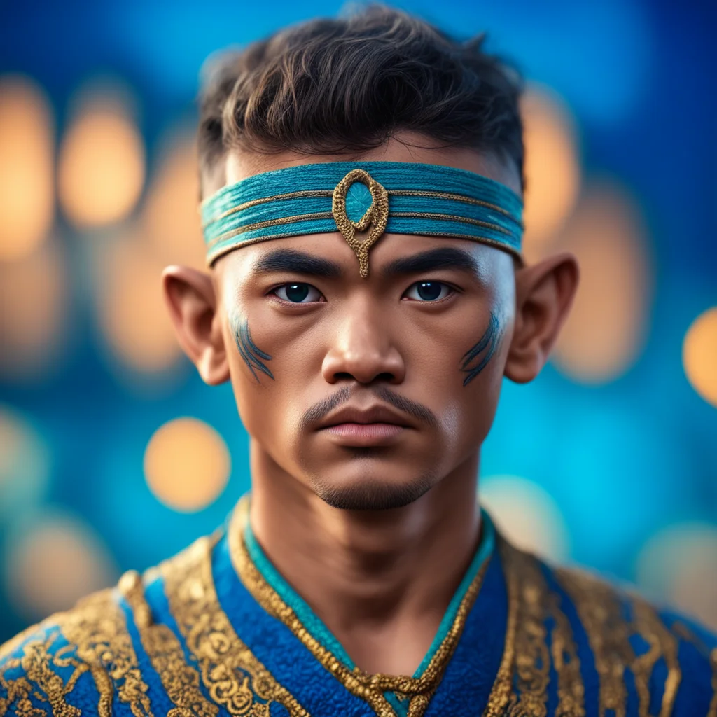 hang kasturi legendary melayu warrior young man face look left dramatic bokeh background symmetric elegant cgsociety cin