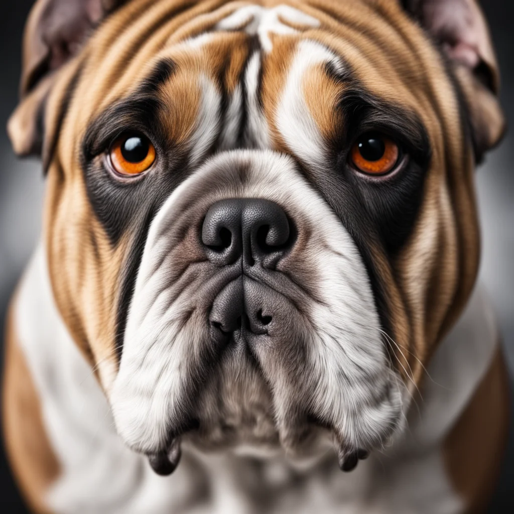 high detailed absolute symmetrical photo of a bulldog face cinematic shallow depth of field