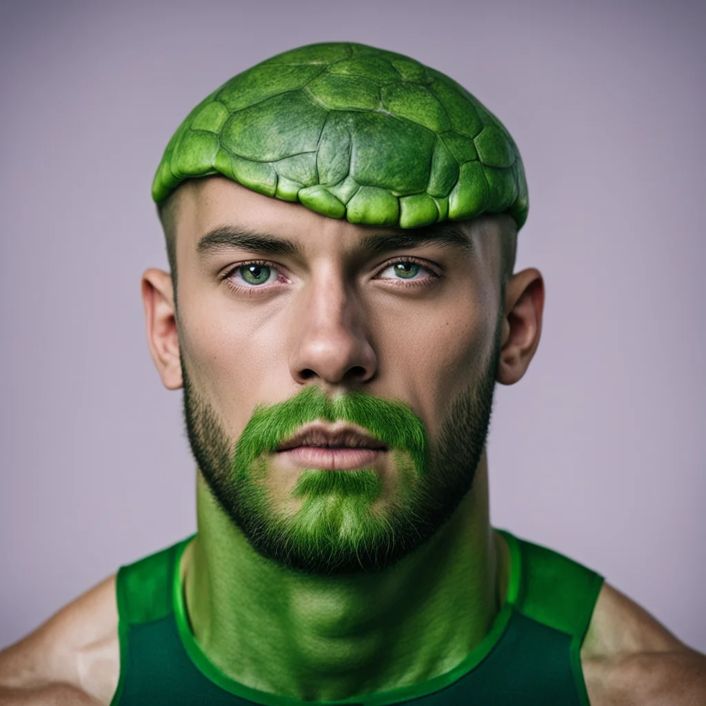 human athlete with a turtle face