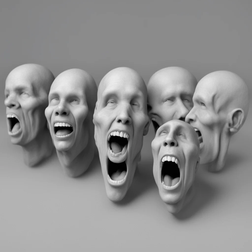 human heads singing hallellujah
