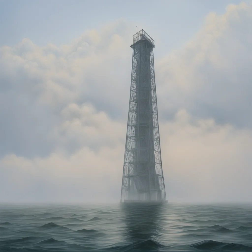hyperrealismIn the morning mistOffshore Wind tower
