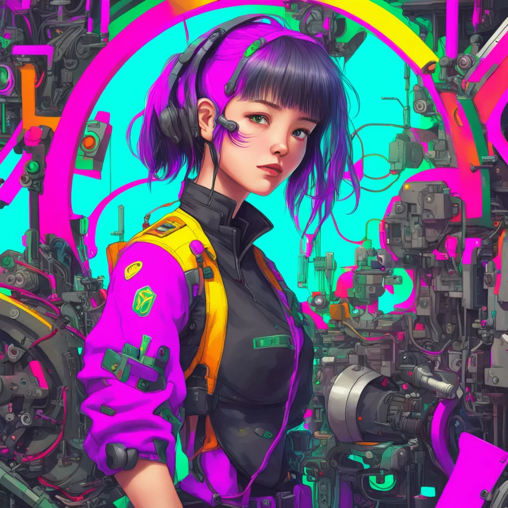 illust girl mechanic cyberpunk rhythmical imagination colorful detail drawing ar 916