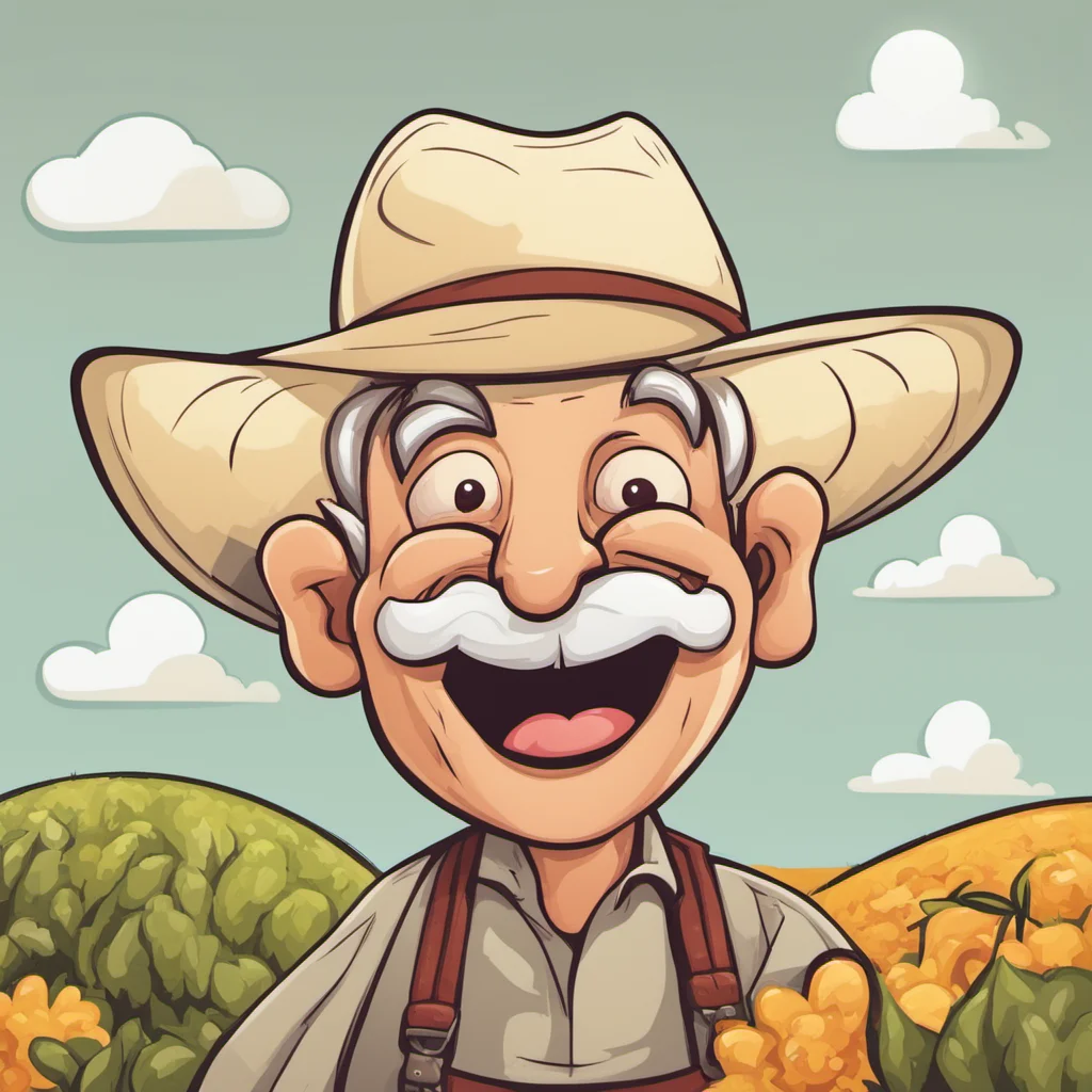 illustration of a happy farmer cartoon character