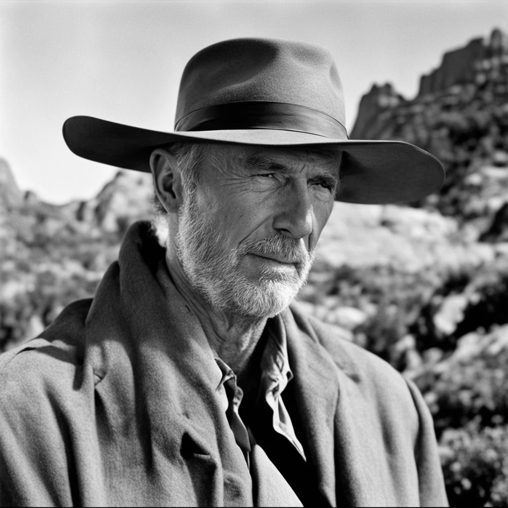 indiana jones photographed by ansel adams black and white