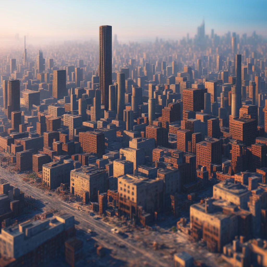 industrial city pointillist painting ultra realistic octane render 8K