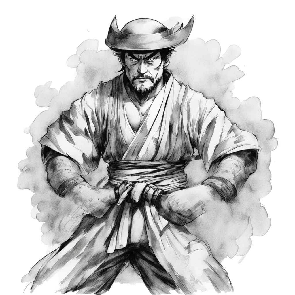 ink sketch of a martial arts champion by Eiichiro Oda