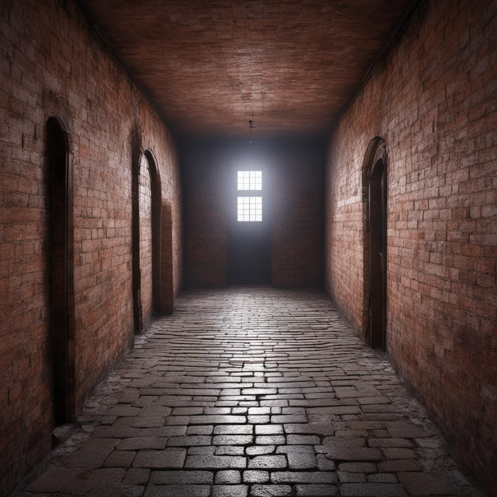 inside derelict mansion hallway brickwork exposed widescreen photorealistic volumetric lighting 8k post processing circl