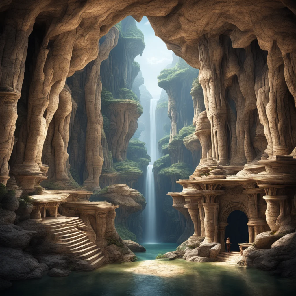 interior of the dragon temple carved stone cliffs and cavern A wonderfulspectacular and harmonious setting impressive de