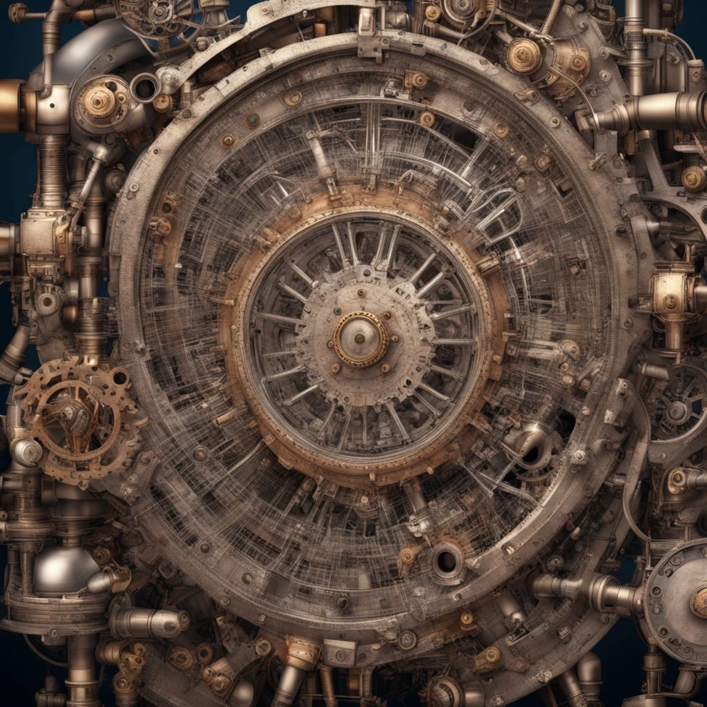 intricate machine hyper engineering steampunk style closeup photorealistic