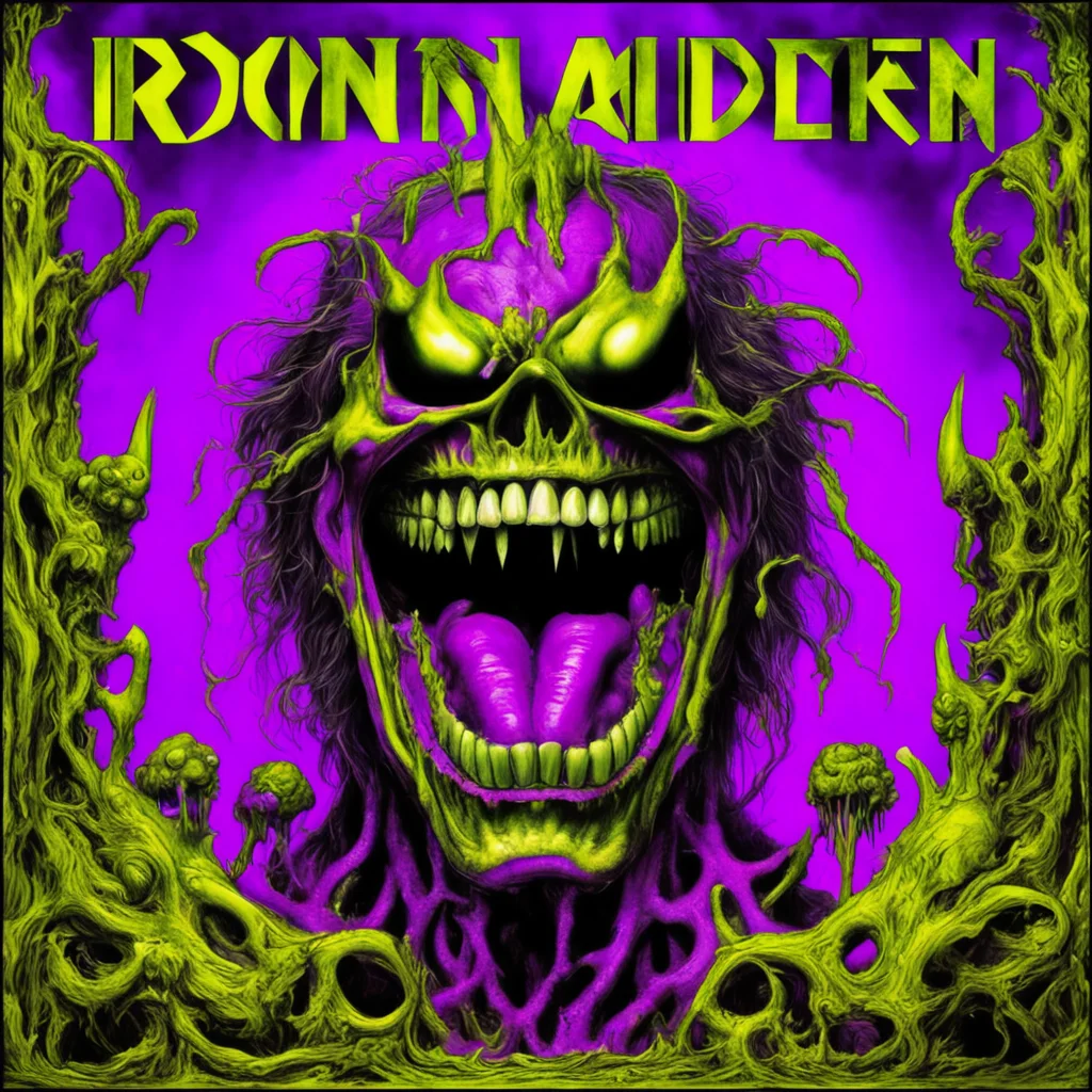 iron maiden album art gold teeth purp 2012 lp release