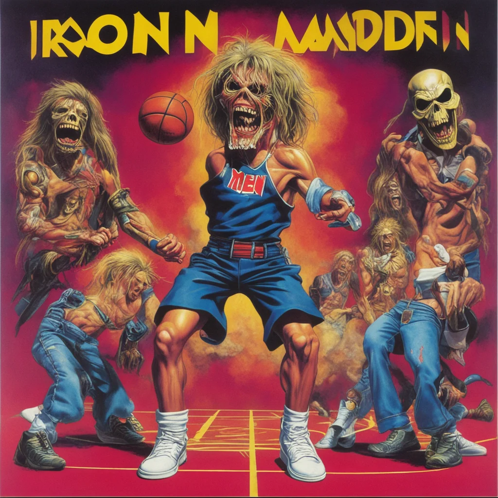 iron maiden album art lp release 1991 basketball free throw shot