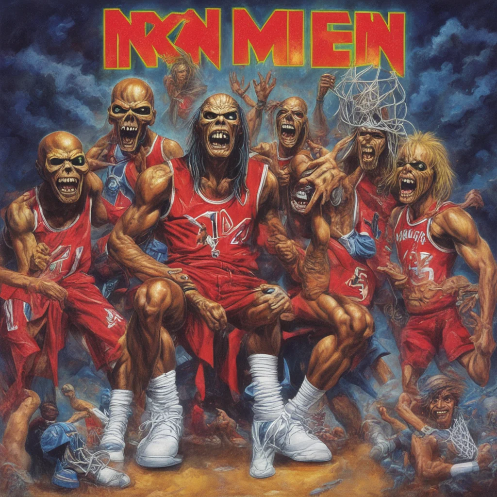 iron maiden nba basketball album cover art