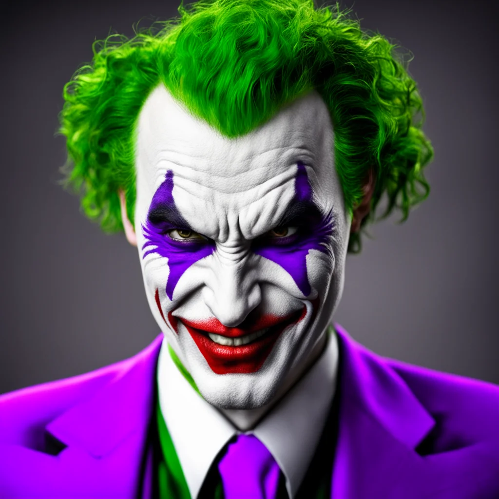joker portrait perfect facial features uplight
