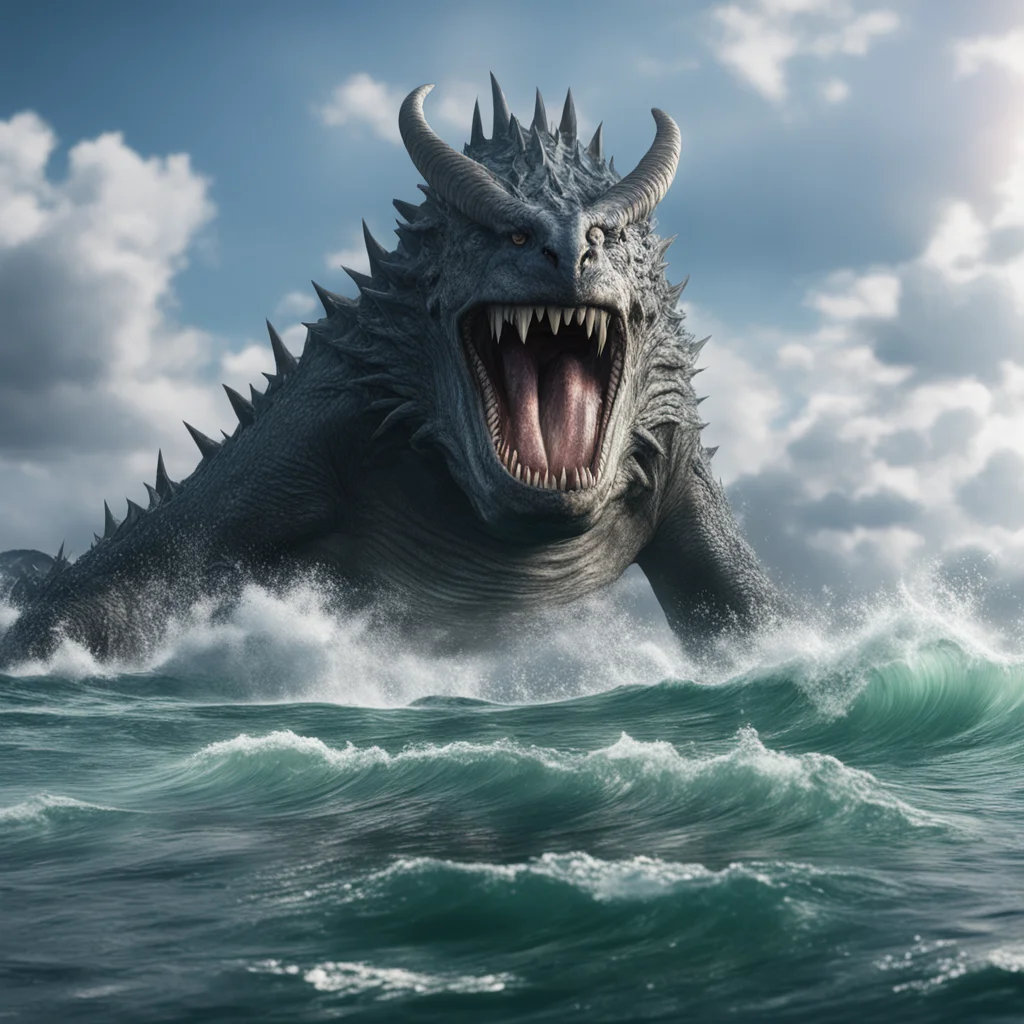 jormungand mythical emerging from sea cinematic ultra realisticHighly detailed epic composition environment Epic scale p