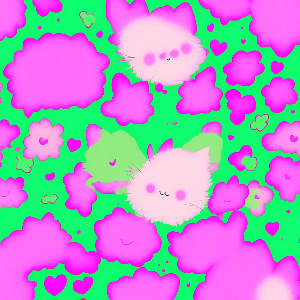 kawaii aesthetic15 cat in love with catnip25 seamless repeat pattern10—ar 94164 —uplight