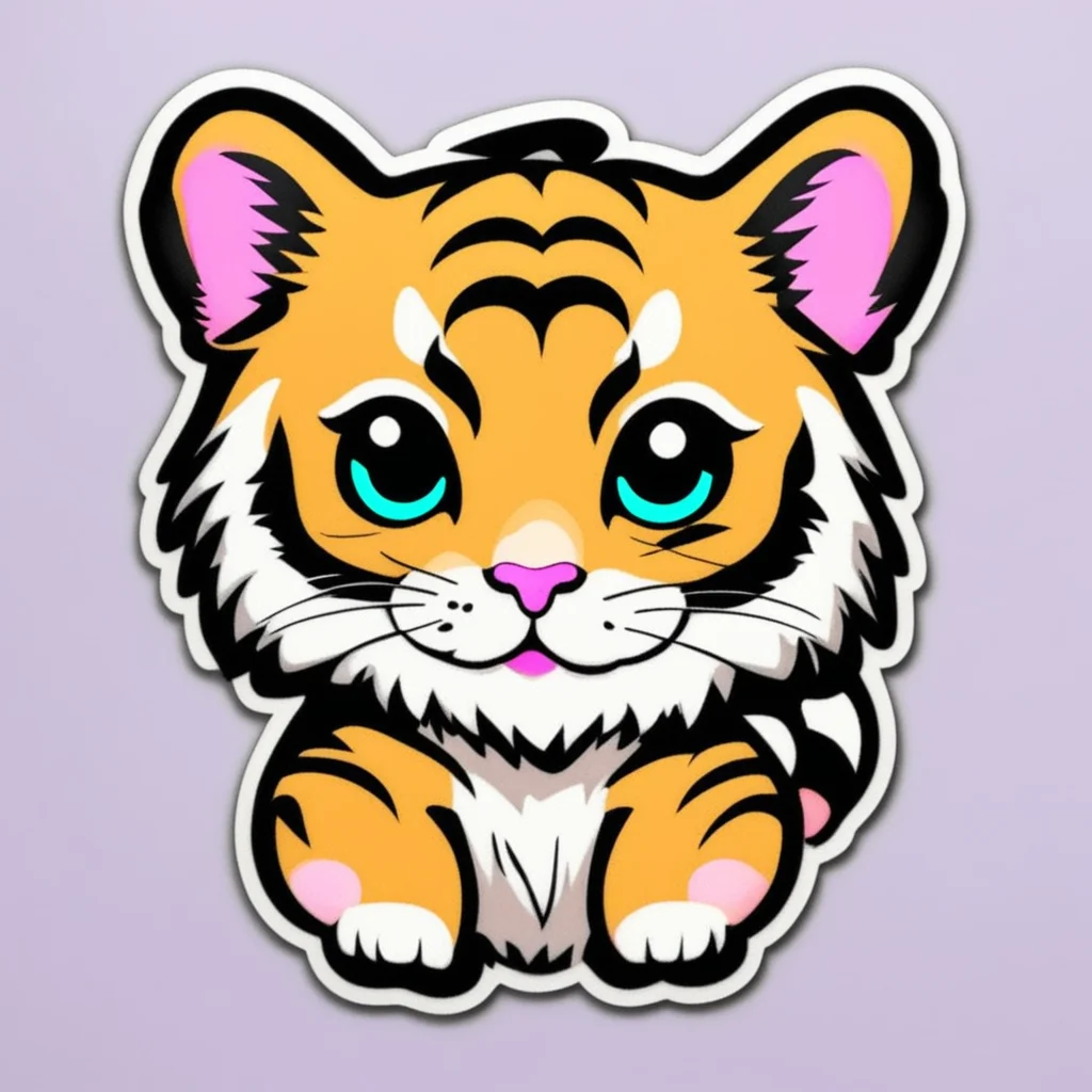 kawaii tiger sticker