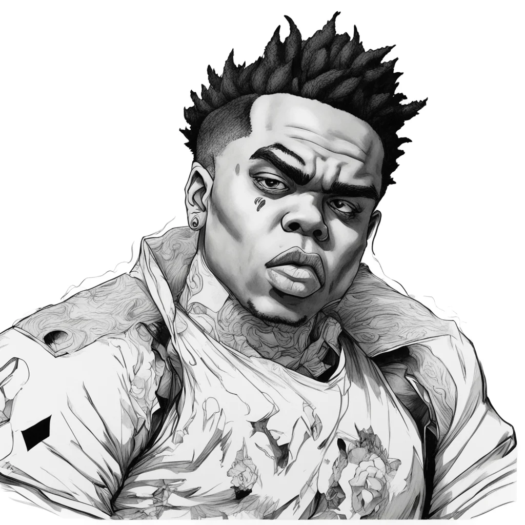 kevin gates drawn in the style of jojos bizarre adventure pen and ink