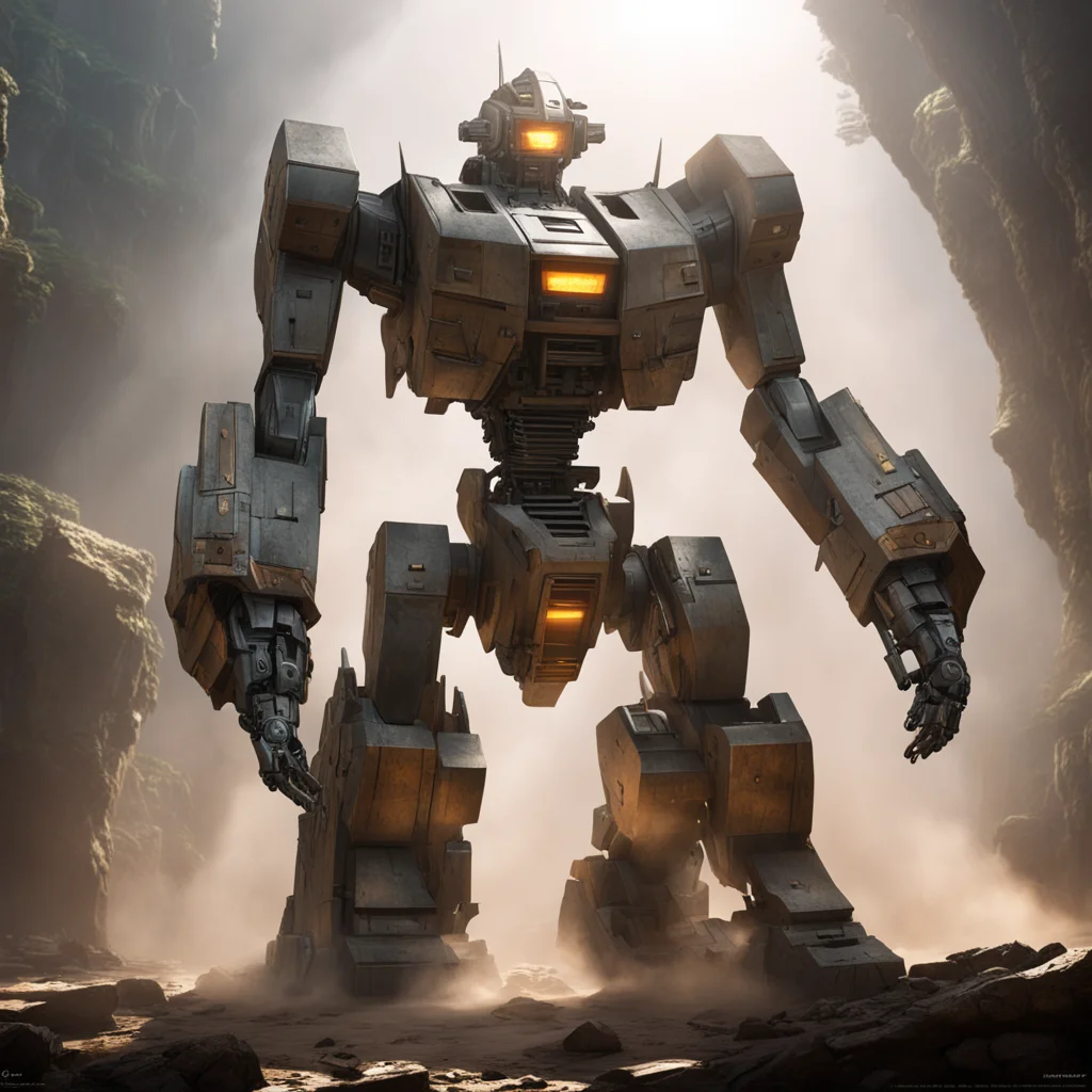 large battle Mecha in Indiana Jones movie sun rays cinematic lighting matte painting highly detailed cgsociety hyperreal