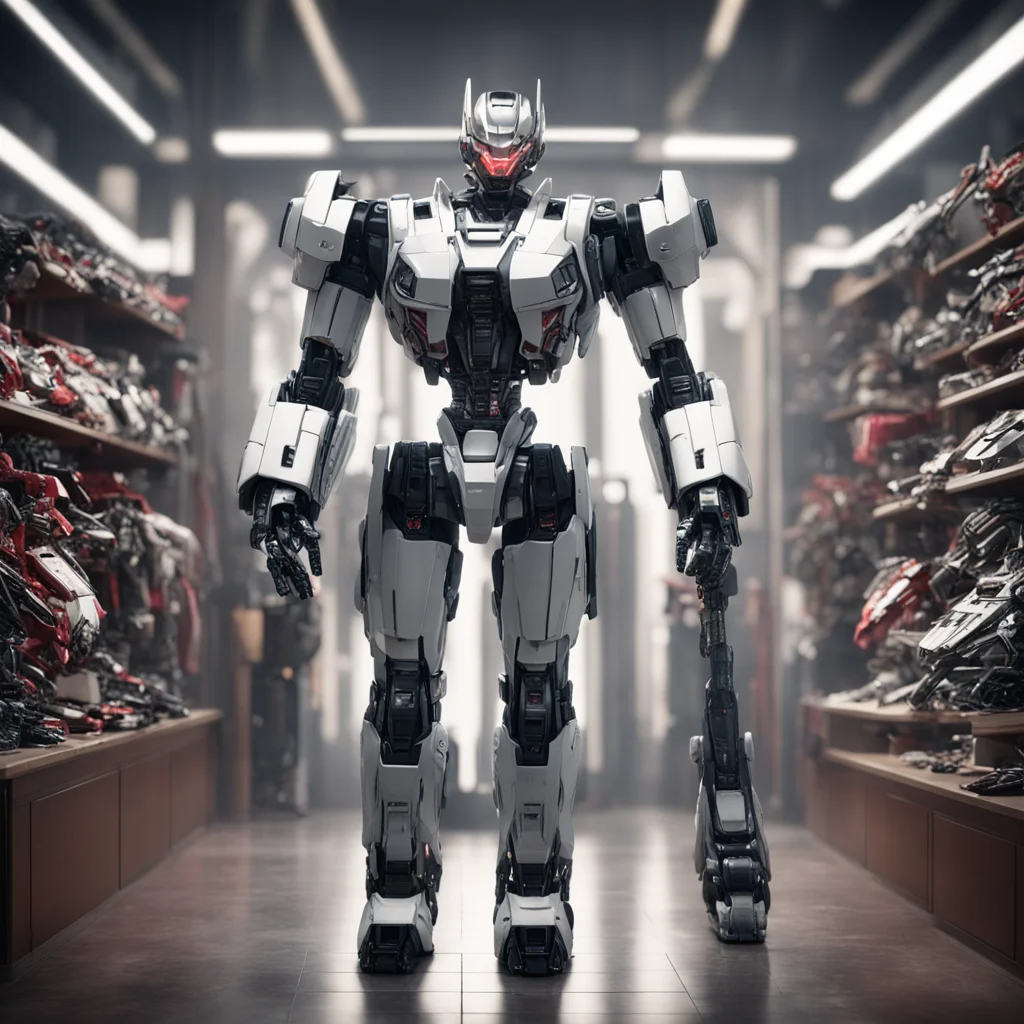 large battle Mecha in a luxurious womens clothing store dramatic lighting matte painting highly detailed cgsociety hyper
