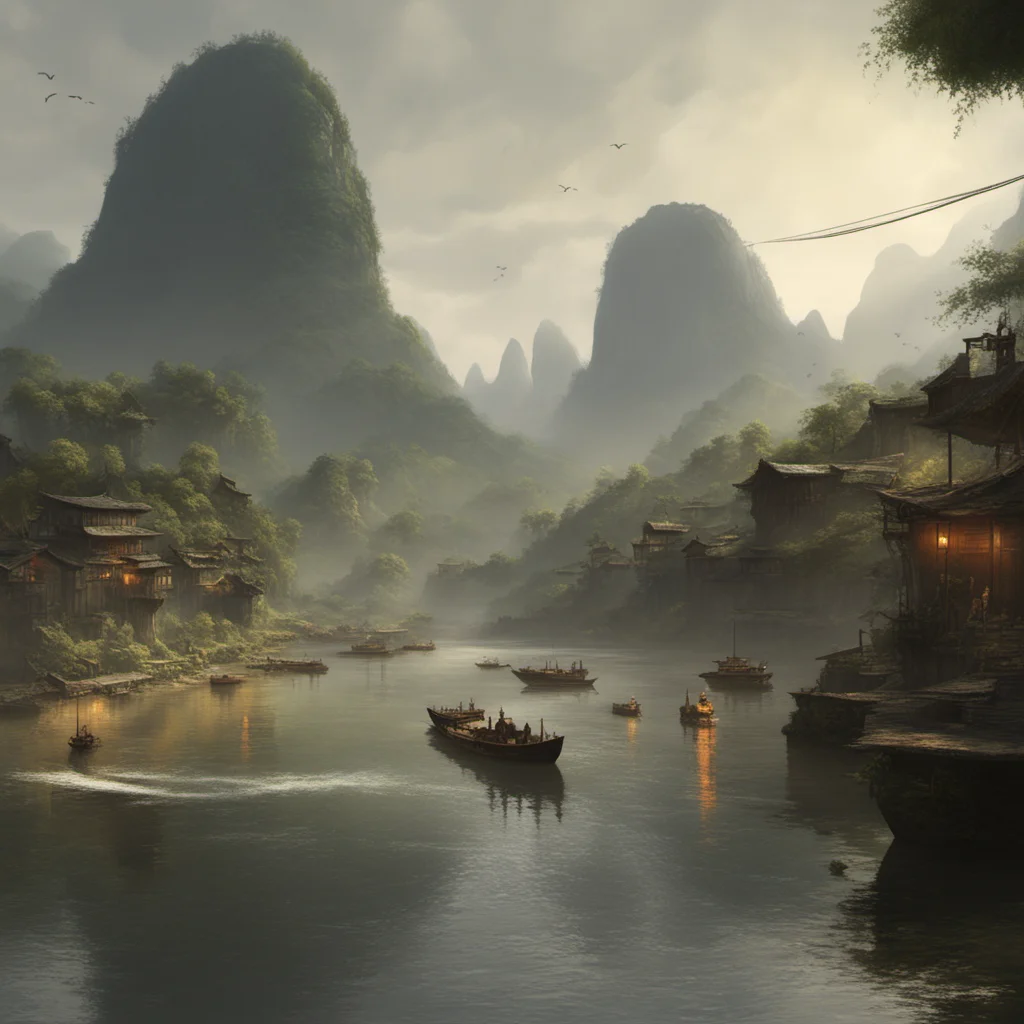 li river yangshuo concept art mattepainting by craig mullins and dylan cole ar 169