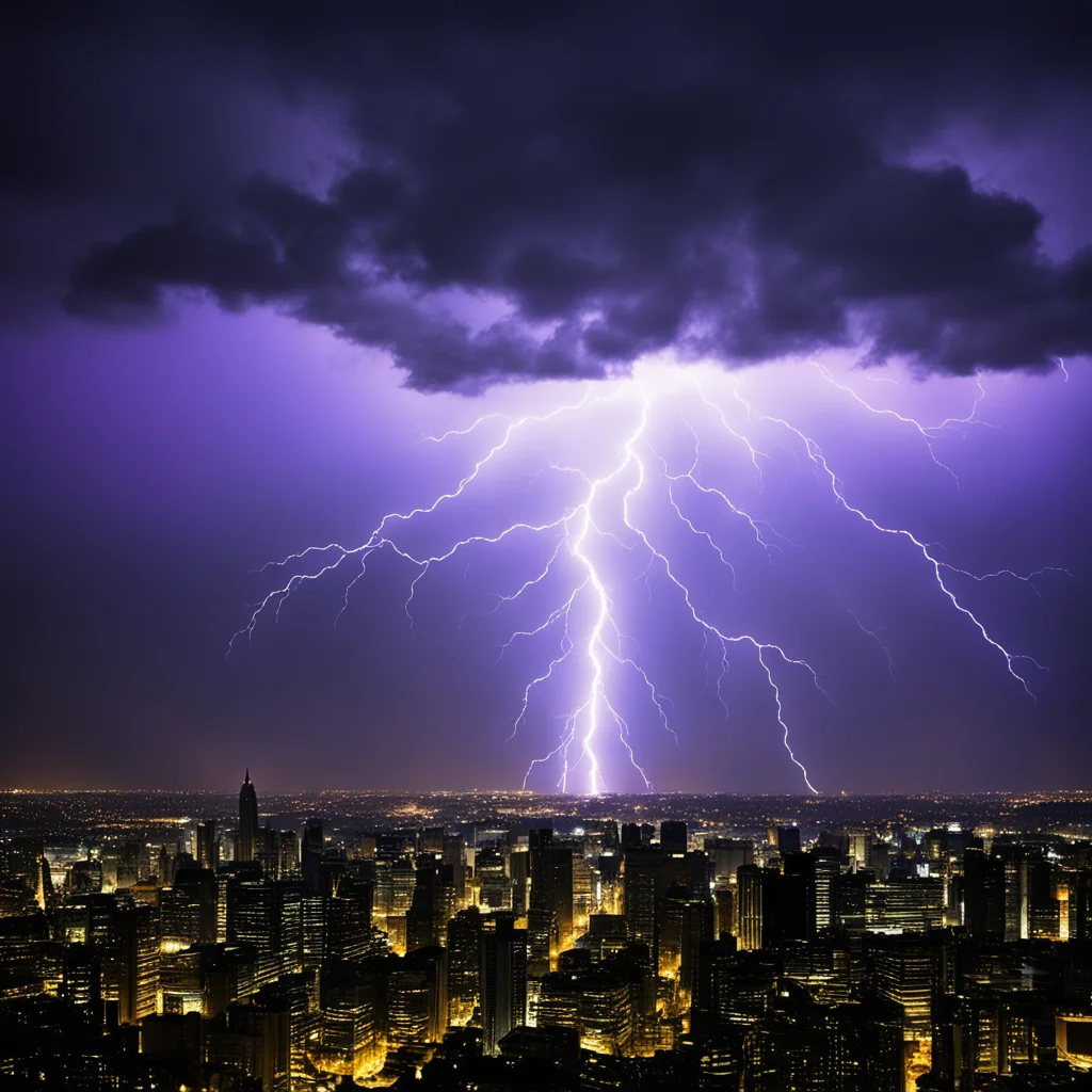 lighting epic composition thunder darkness city night