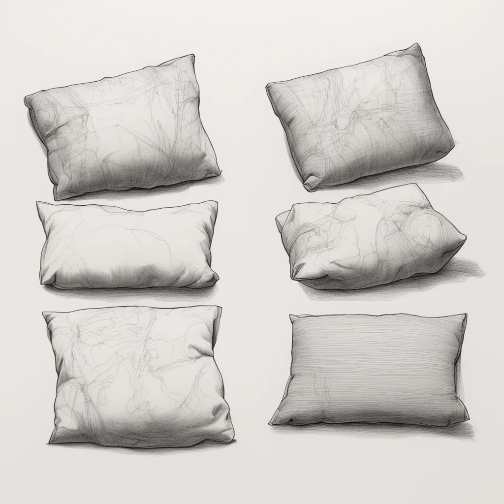 line drawings of pillows practicing chinese martial arts  recycled textured paper  black and white  sketch  h 2000 w 200