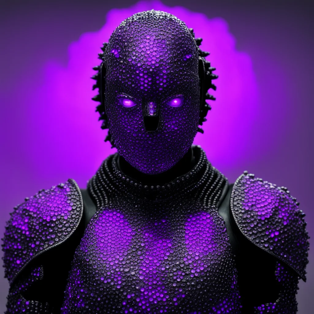 liquid wooden chainmail ferrofluid ultraviolet knight in armour portrait by Annie Leibovitz14 wooden glowing eyes outlin