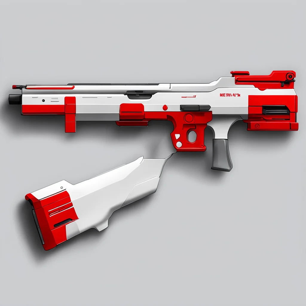 lunar new year white and red submachine gun concept art artistic tactical futuristic