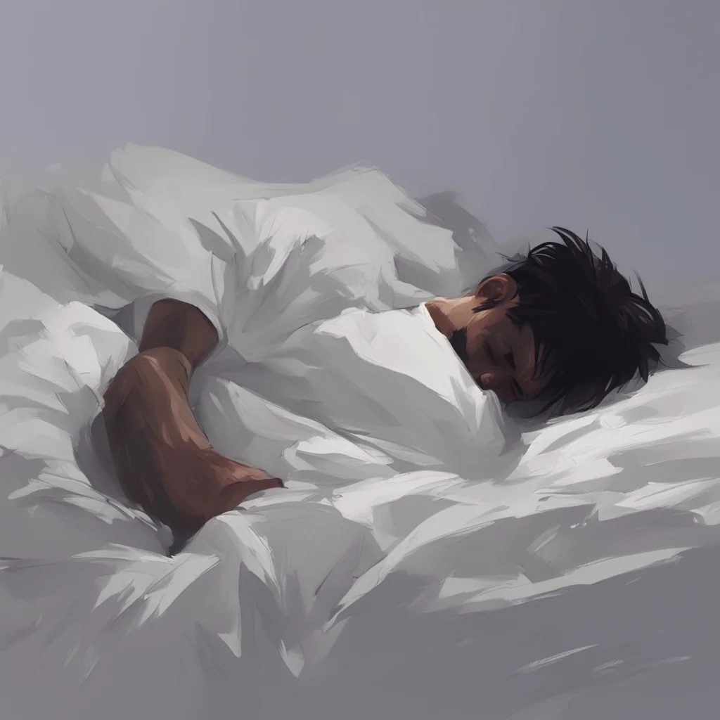 man in bed tired snoozy no face artstation artstation trending brush strokes white shirt dramatic dark