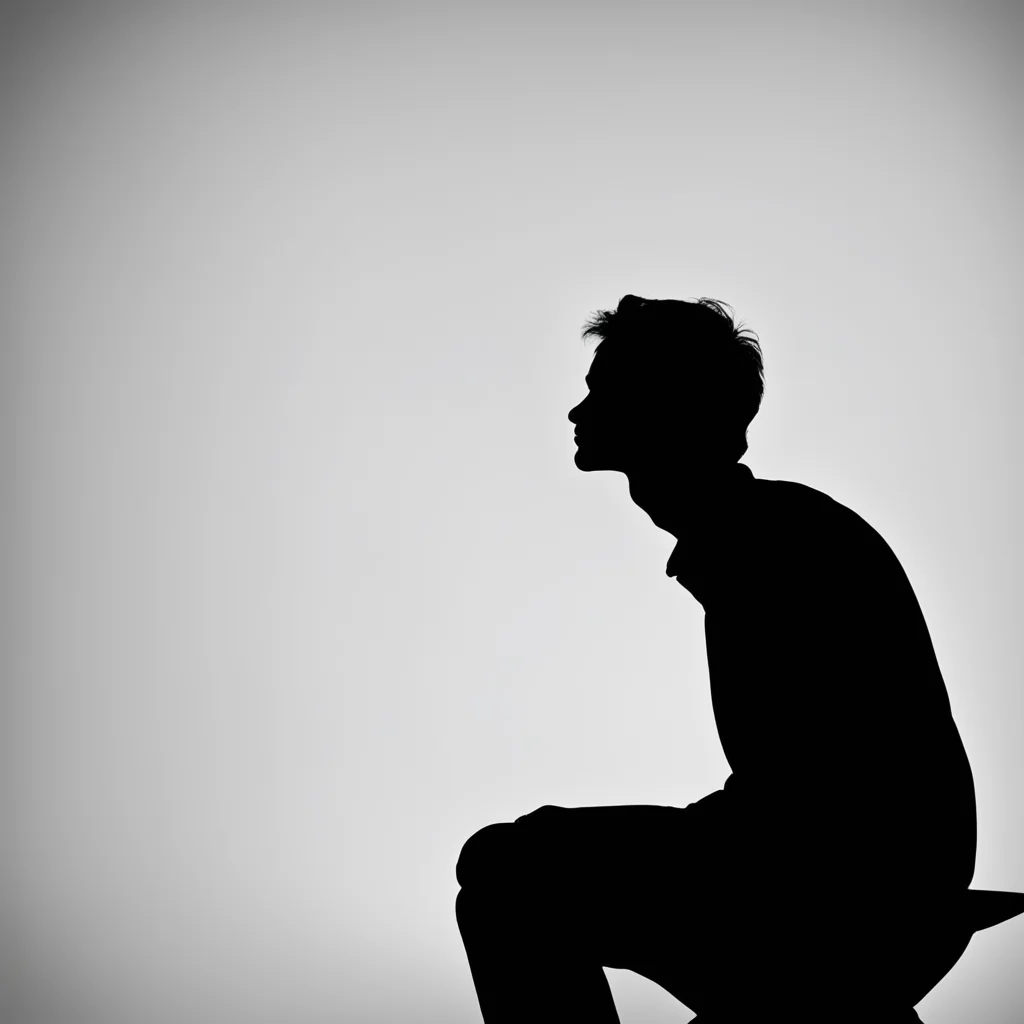 man sitting silhouette side profile side black and whitevideo
