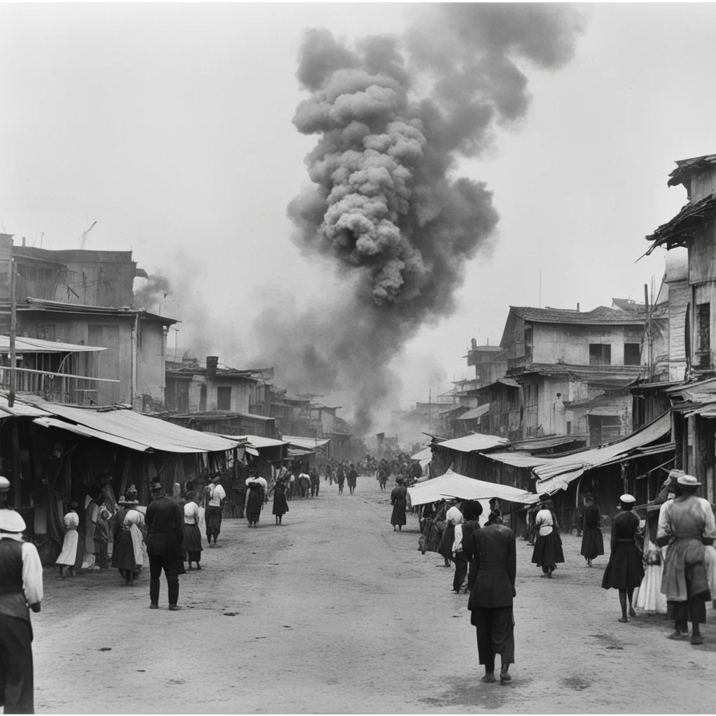 manila city in 1890 burning buildings in the background street photography ar 169