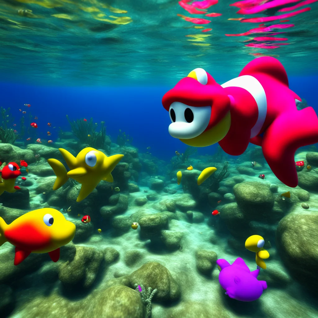 mario 64 underwater ambiance 3d realistic